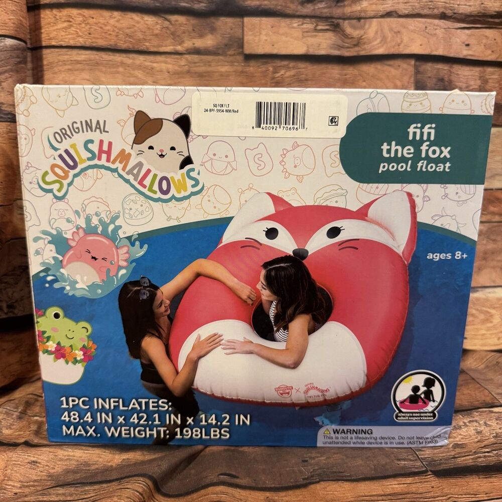 Squishmallows Fifi the Fox Pool Float Inflatable 48" Giant New in Box BigMouth
